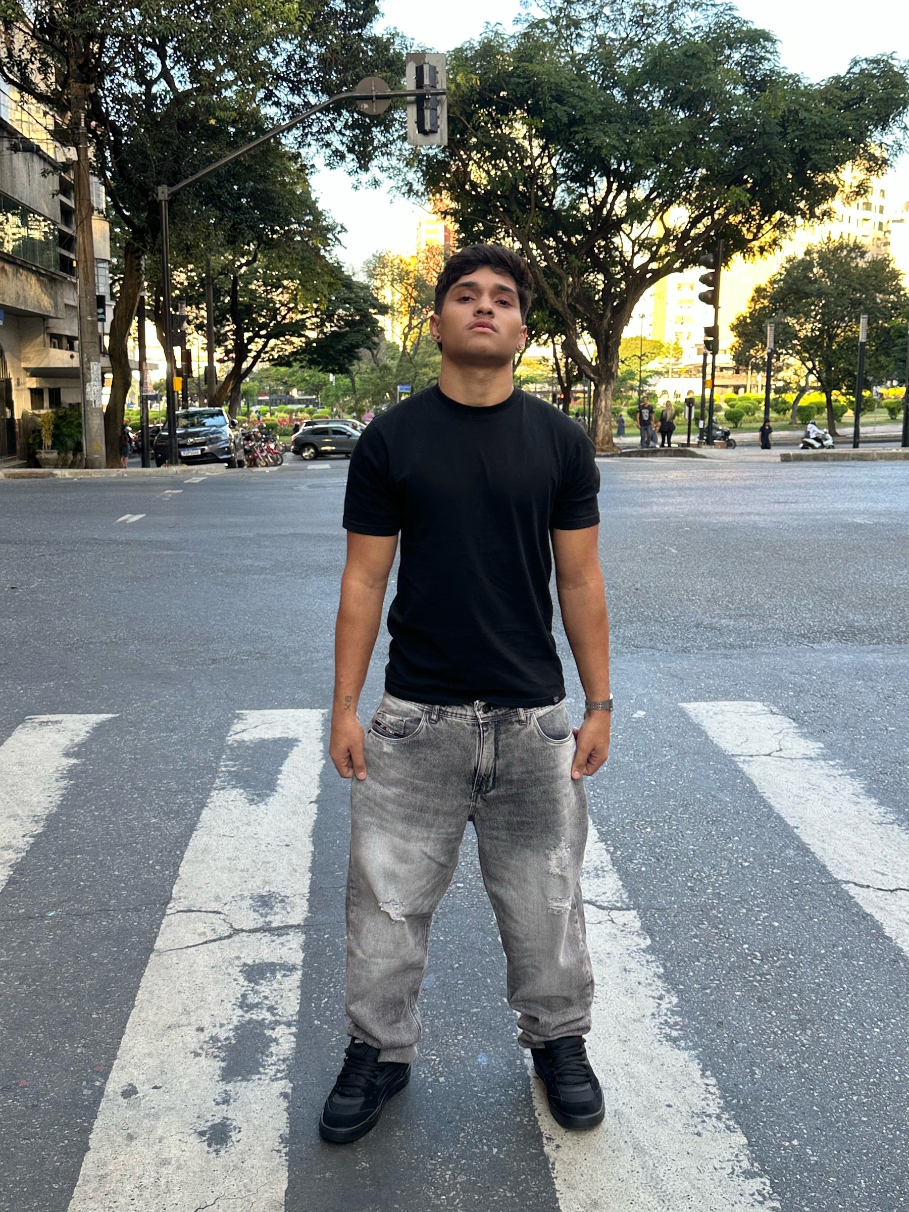 Calça Cinza Estonada