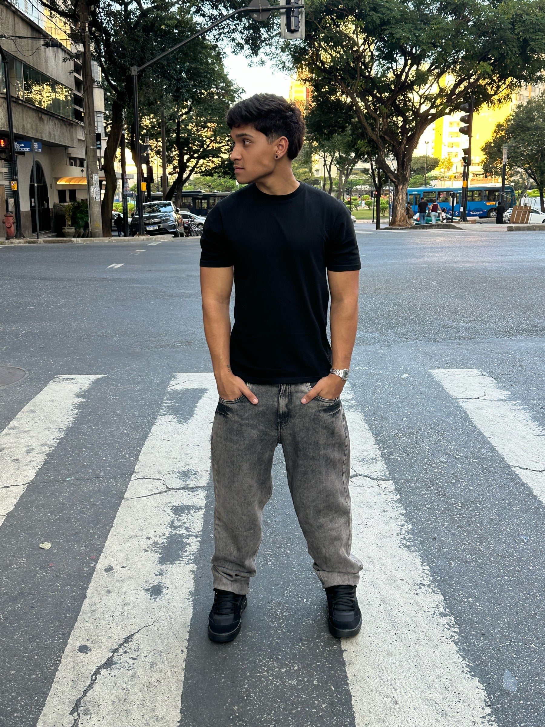 Calça Cinza Marmorizada