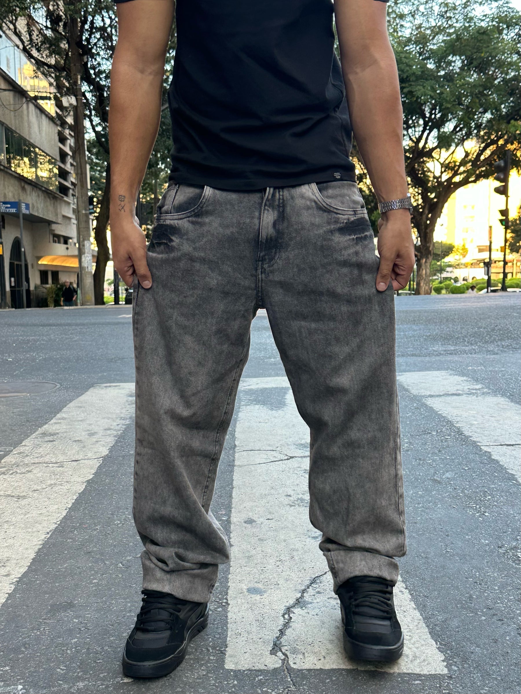Calça Cinza Marmorizada
